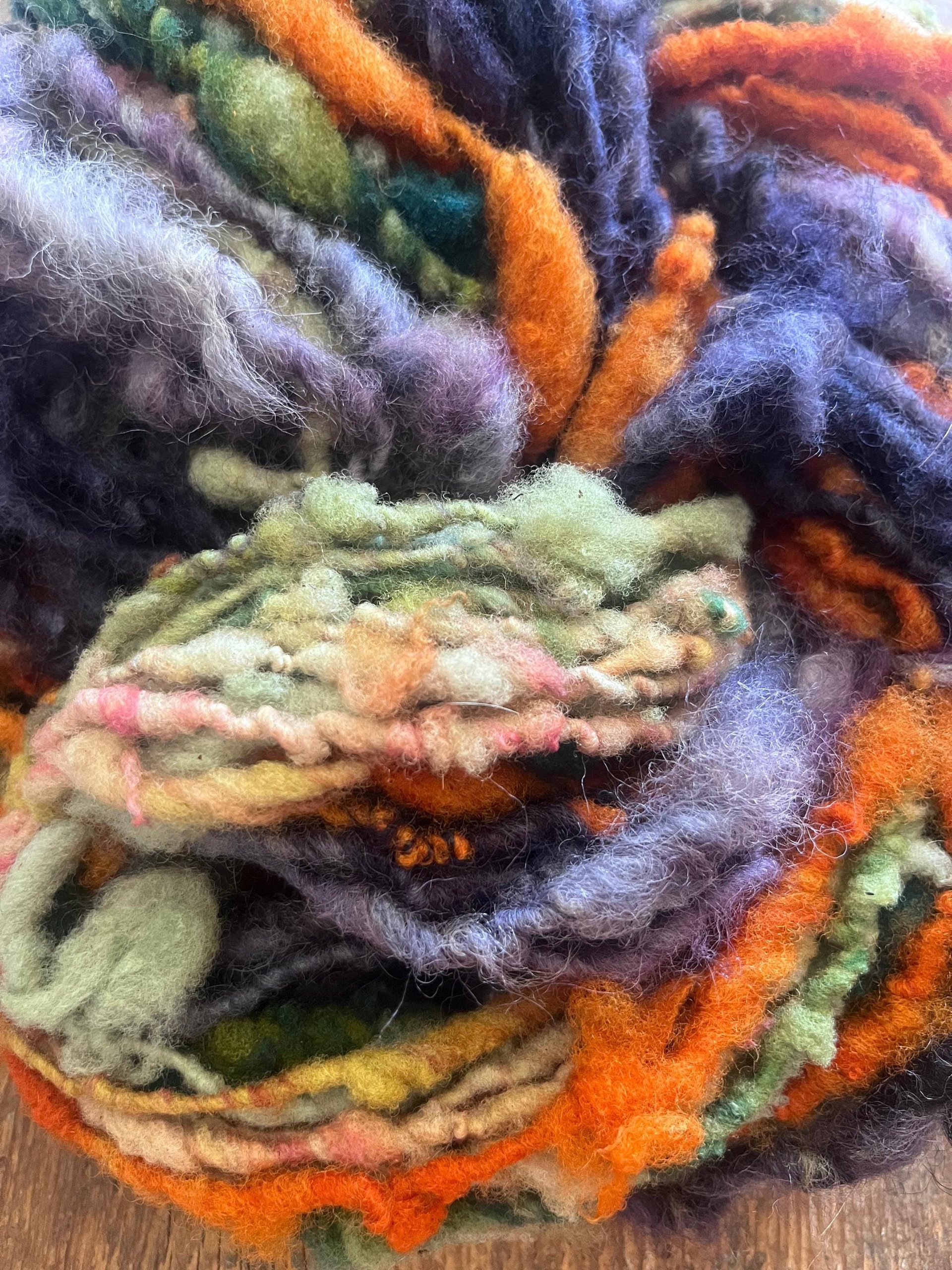 Hopeful - 60 yard scrappy rainbow art yarn skein