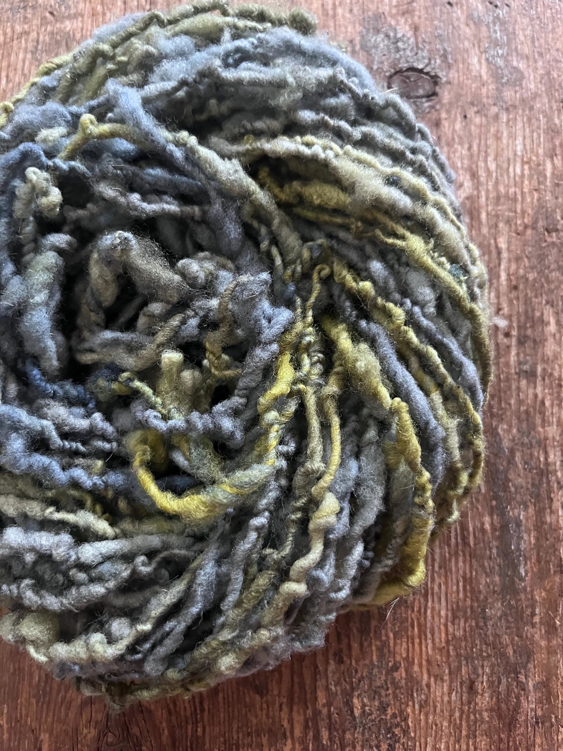 Chicory Blossom - blue green nubbly squishy Southdown wool art yarn