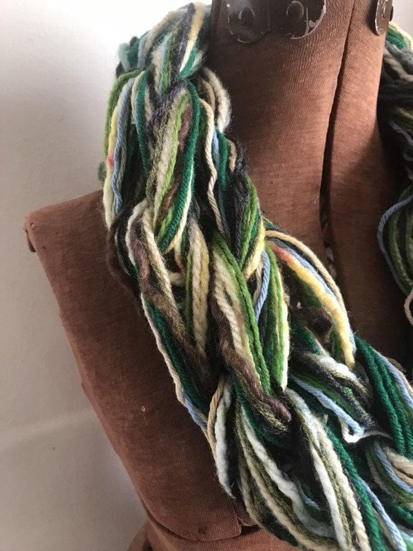 Spring Green Cowl -  textured handknit bulky cowl, ready to ship, bulky lightweight warm oversized cowl