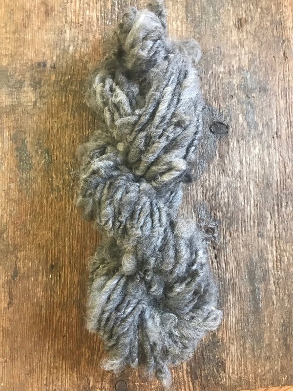 Natural grey alpaca handspun yarn, 20 yards