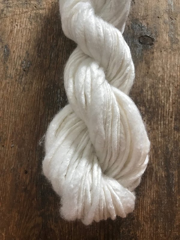 White bamboo handspun yarn, 50 yards