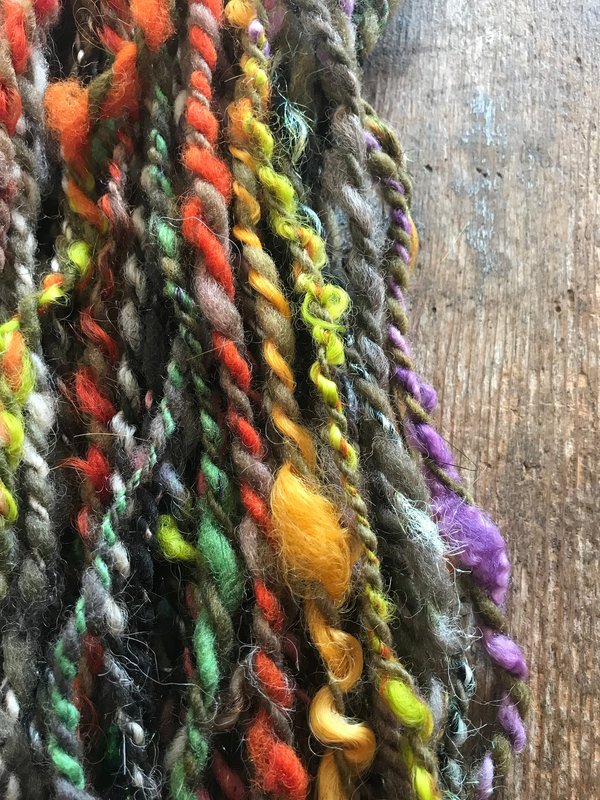 Controlled Chaos, lichens edition: 50 yards bulky art yarn