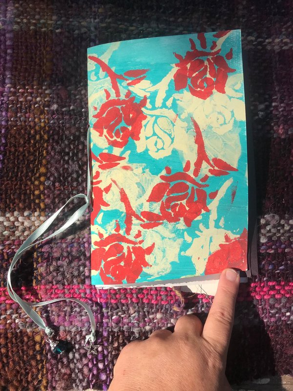 Red Roses art journal, upcycled junk journal, grimoire, sketchbook