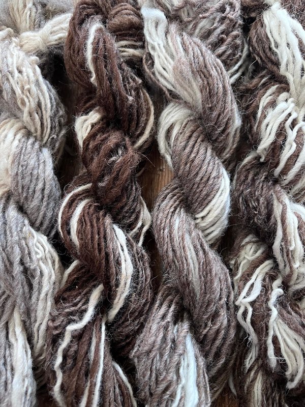 200 yards mixed colors Shetland wool handspun yarn