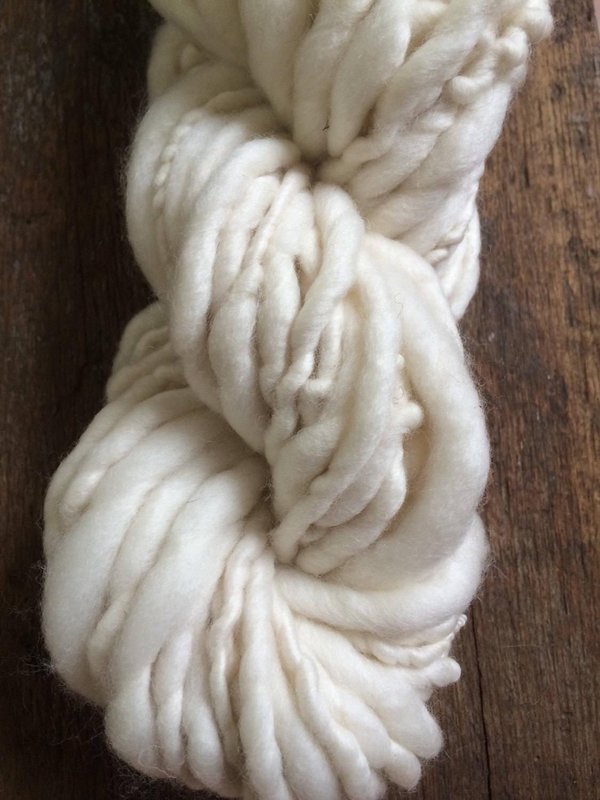 Cloud, bulky white merino handspun yarn, super soft and chunky