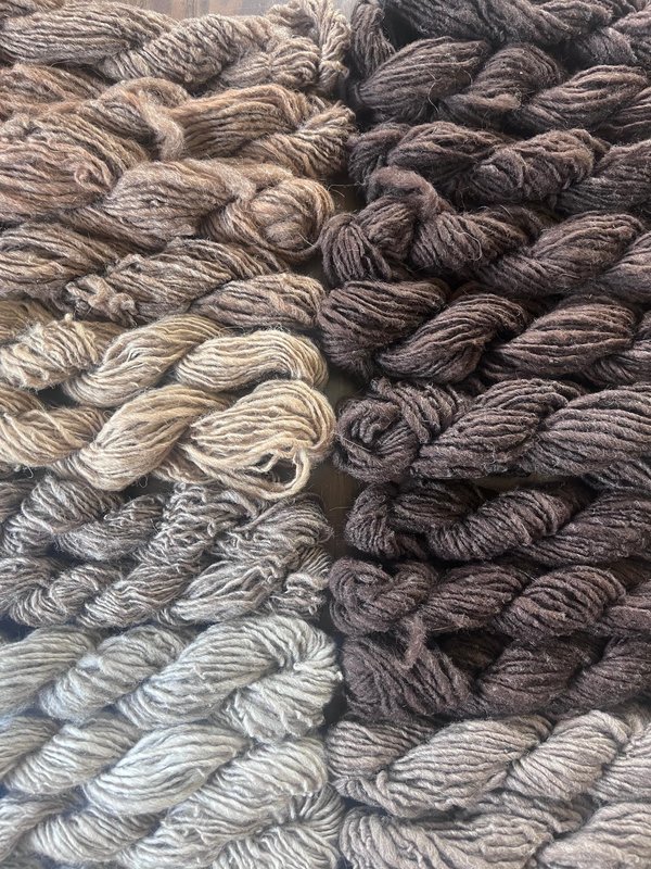 2000 yard lot handspun Shetland wool, 8 natural colors