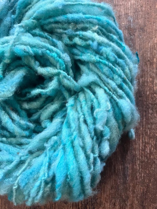 Orinoco Flow - handspun textured blue art yarn