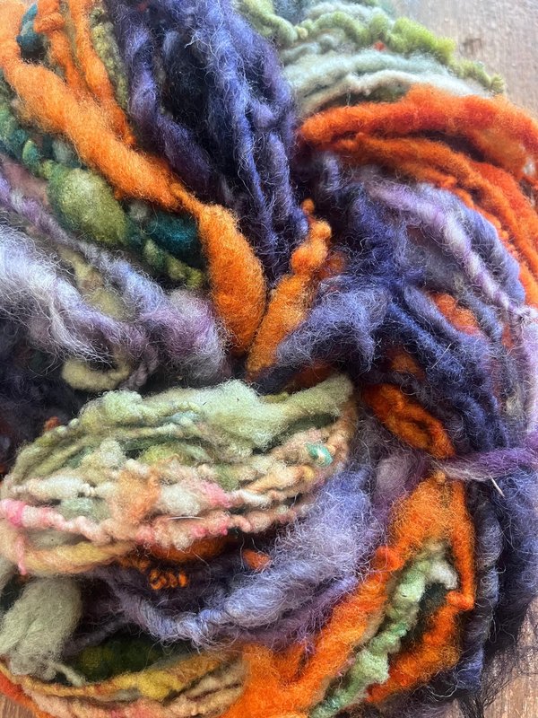 Hopeful - 60 yard scrappy rainbow art yarn skein