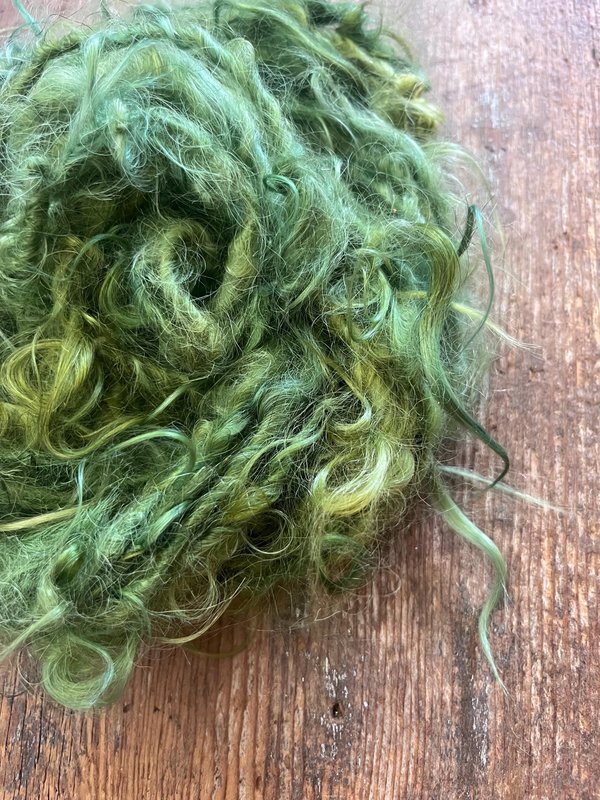O Tanenbaum - silky wispy green mohair art yarn, 20 yards